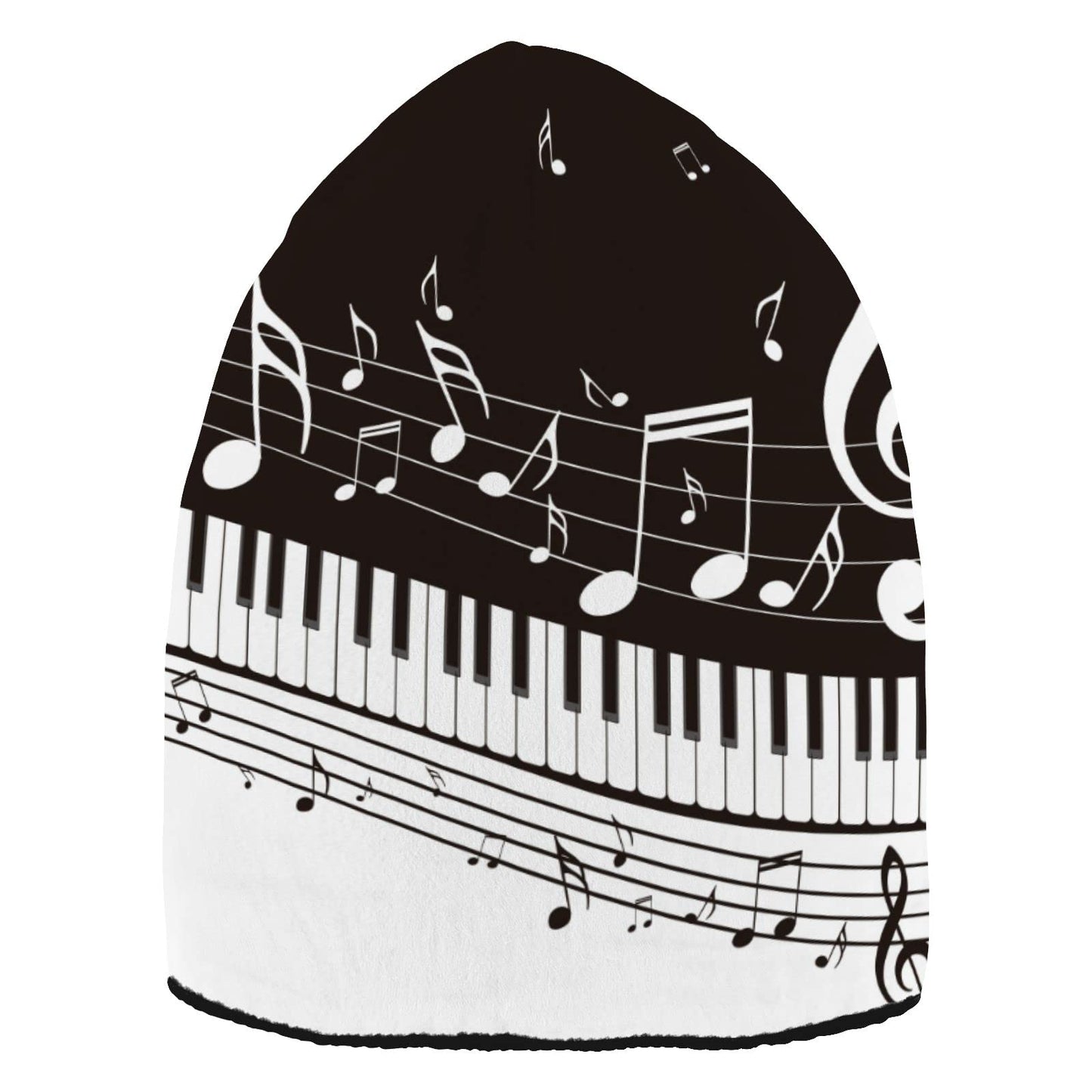 OTVEE Cuffed Knit Beanie Hat for Women Men Soft Warm Winter Hat Cap Piano Keys Musical Notes Skull Cap Slouchy Beanie