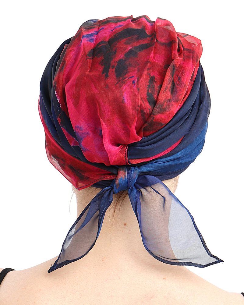 Chemo Scarf Easy Tie Lined Turban Hat for Cancer Women Patients Winter Red