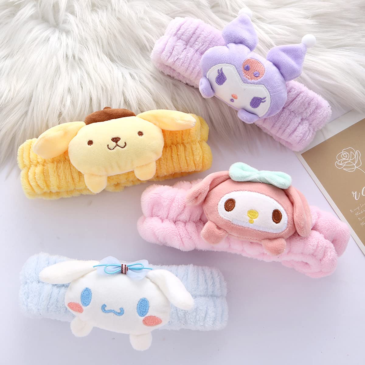 Kawaii Spa Headband for Washing Face, Cute Pink for Make Up, Washing, Party, Soft for Woman Girls