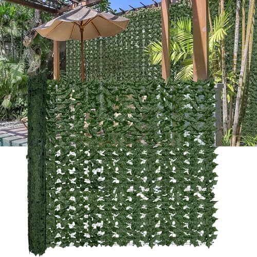 Artificial Ivy Privacy Fence Screen,140" by 60" (58.5 SQFT) UV-Anti Faux Hedge Fence and Fake Ivy Vine Leaf Wall Panels for Indoor&Outdoor Green Backdrop, Garden Greenery Decor