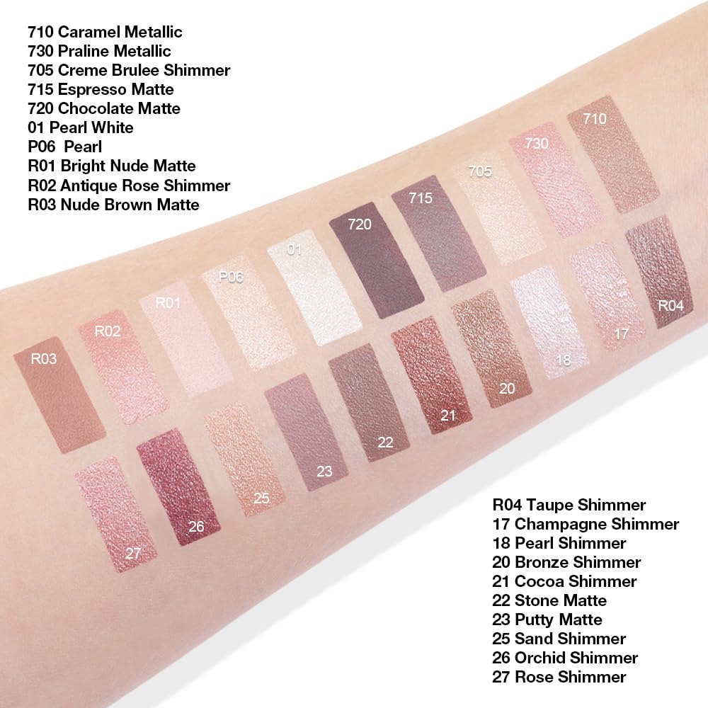 evpct Single Cream Eye Shadow Makeup Pallette Brightener, Nude Brown Matte Highly Pigmented Monochrome Mini Eyeshadow Palette, Natural, Waterproof, Blendable, sombras en crema para ojos R03