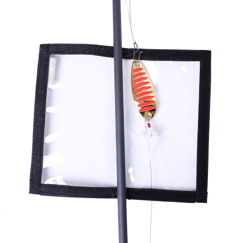 Raprance Fishing Lure Wraps 4 Packs Clear PVC Bait Hook Covers Keeps Fishing Safe Easily See Lures(Black,L)