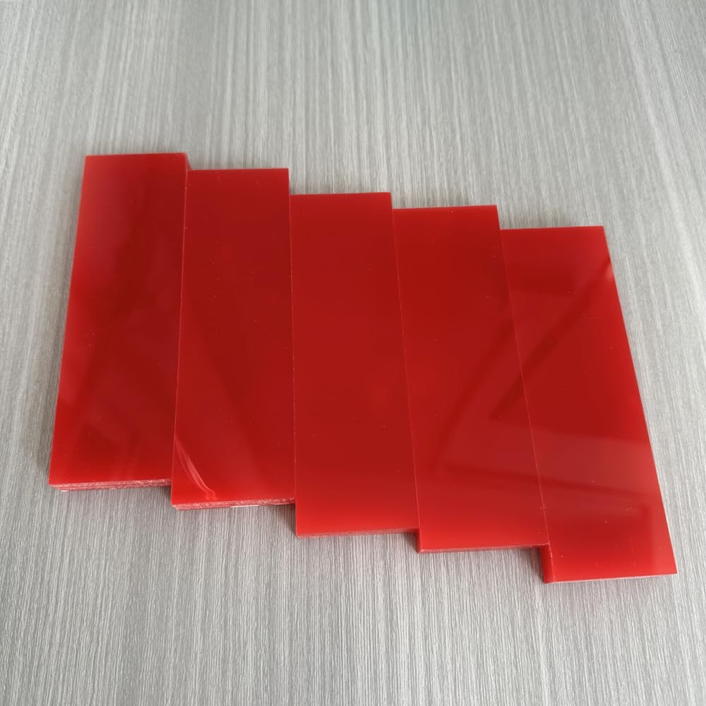 Uotowell Pre-Cut Epoxy Resin Scales Blanks for Decorative Inlays in Guitar Bodies, Necks, Engraved Knife Handle and Gun Grips - Cherry