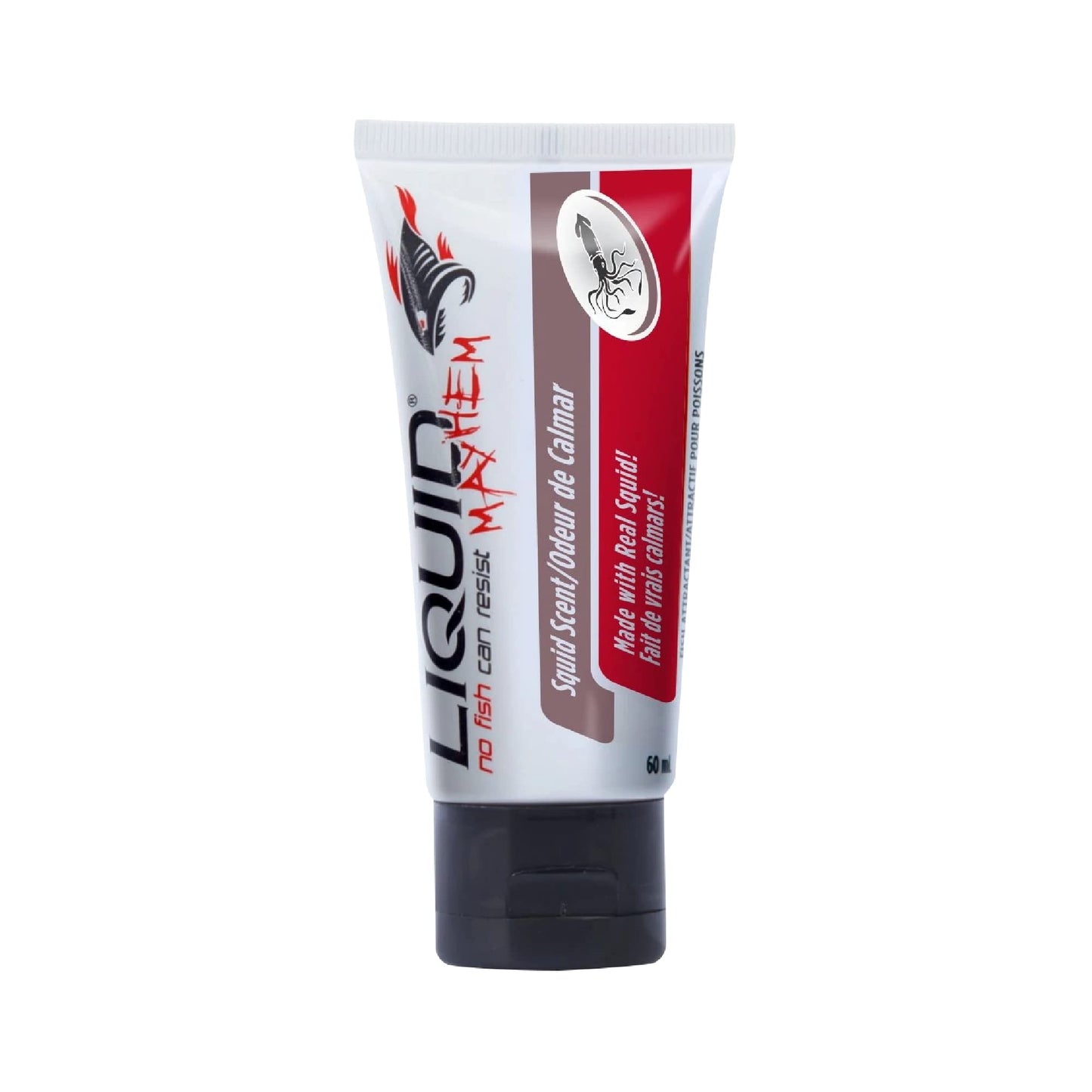 Liquid Mayhem Squid Scent Saltwater Series Fish Attractant Scent Gel Made with Real Bait Particles - Fish Bite and Hold On Longer - Apply to Lures, Jigs, Flashers, Plastics, Plugs