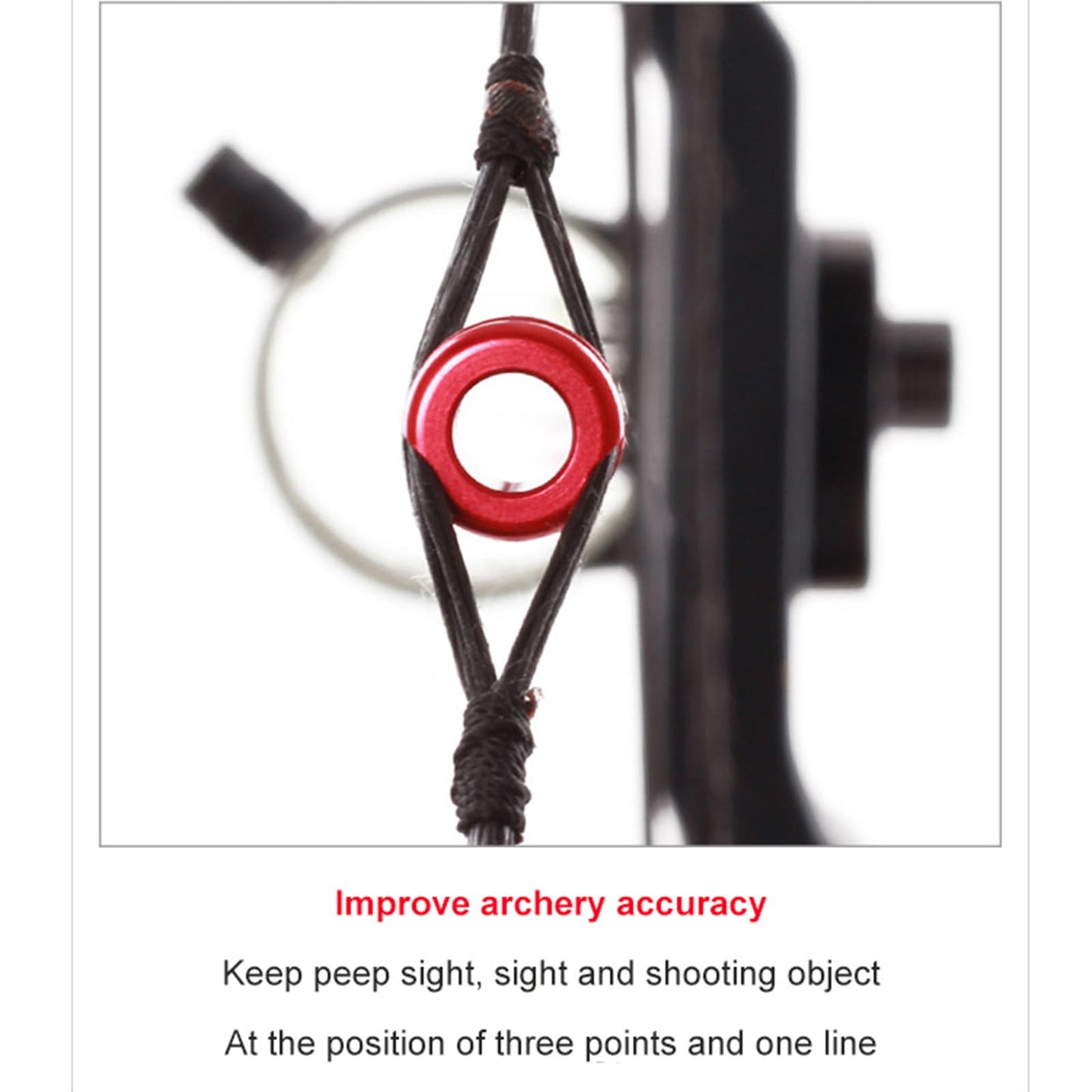 SPG Archery Peep Sight 1/4" 3/16" Aluminum Peep Sight or Tube peep Sight with Bowstring Splitter for Archery Compound Bow (Red - 1/4"+3/16")