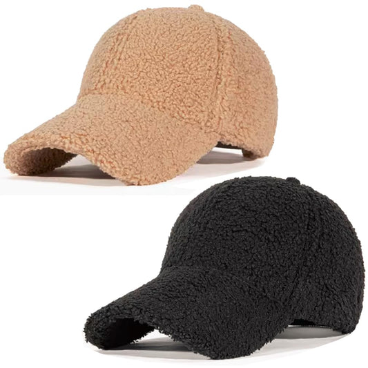 LUTICELI Women's Lamb Wool Winter Baseball Caps Soft Solid Color Warm Baseball Hat