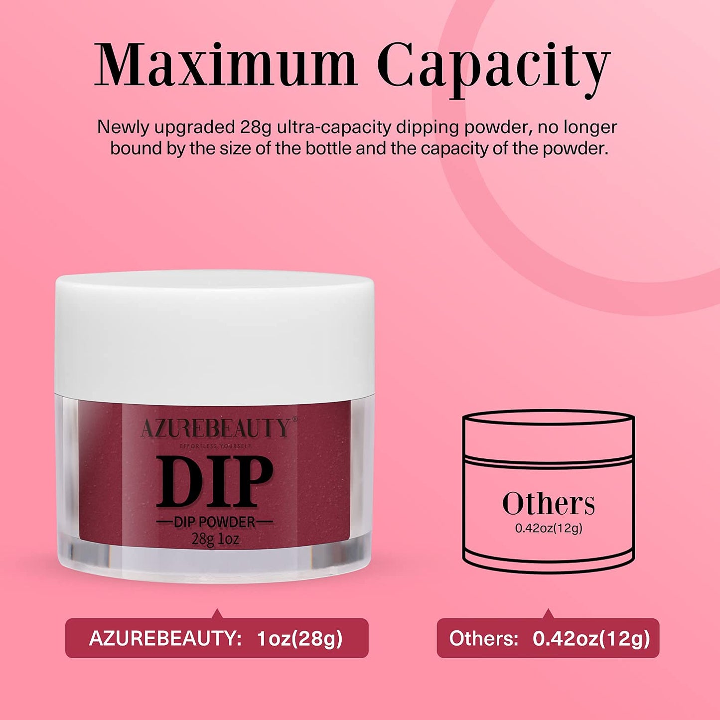 AZUREBEAUTY Dip Powder Dark Reddish Red Color, Scarlet Nail Dipping Powder French Nail Art Starter Manicure Salon DIY at Home, Odor-Free and Long-Lasting, No Needed Nail Lamp Curing, 1 Oz