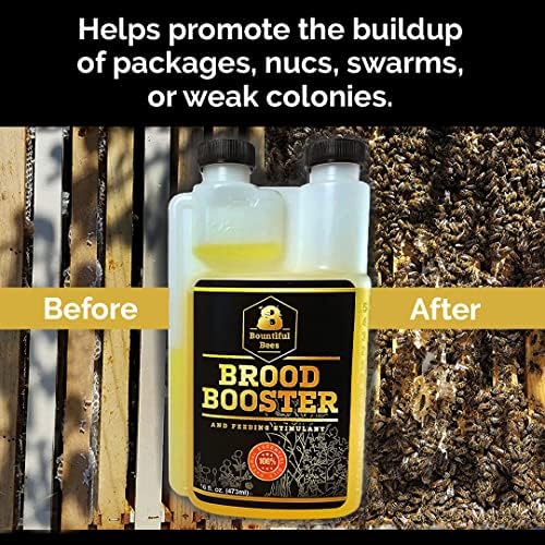 Brood Booster & Feeding Stimulant – 16 oz – Natural Honey Bee Supplement – Boosts Colony Growth – Prevents Syrup Fermentation – Aids Comb Building – Great for Nucs & Swarms