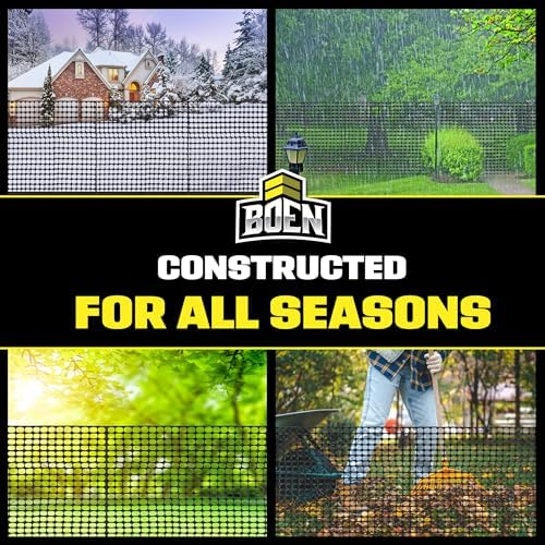 BOEN 4' x 100' Black Temporary Fencing, Mesh Snow Fence, Plastic, Safety Garden Netting, Above Ground Barrier, for Deer, Kids, Swimming Pool, Silt, Lawn, Rabbits, Poultry, Dogs