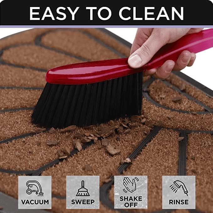 ubdyo Front Door Mat - Low Pile Front Door Mat Outside Entrance - Muddy Dirt Trapping Welcome Matt Outdoor - Rubber Backing Anti Slip Indoor Doormat Entrance, 30" x 17", Bright Brown