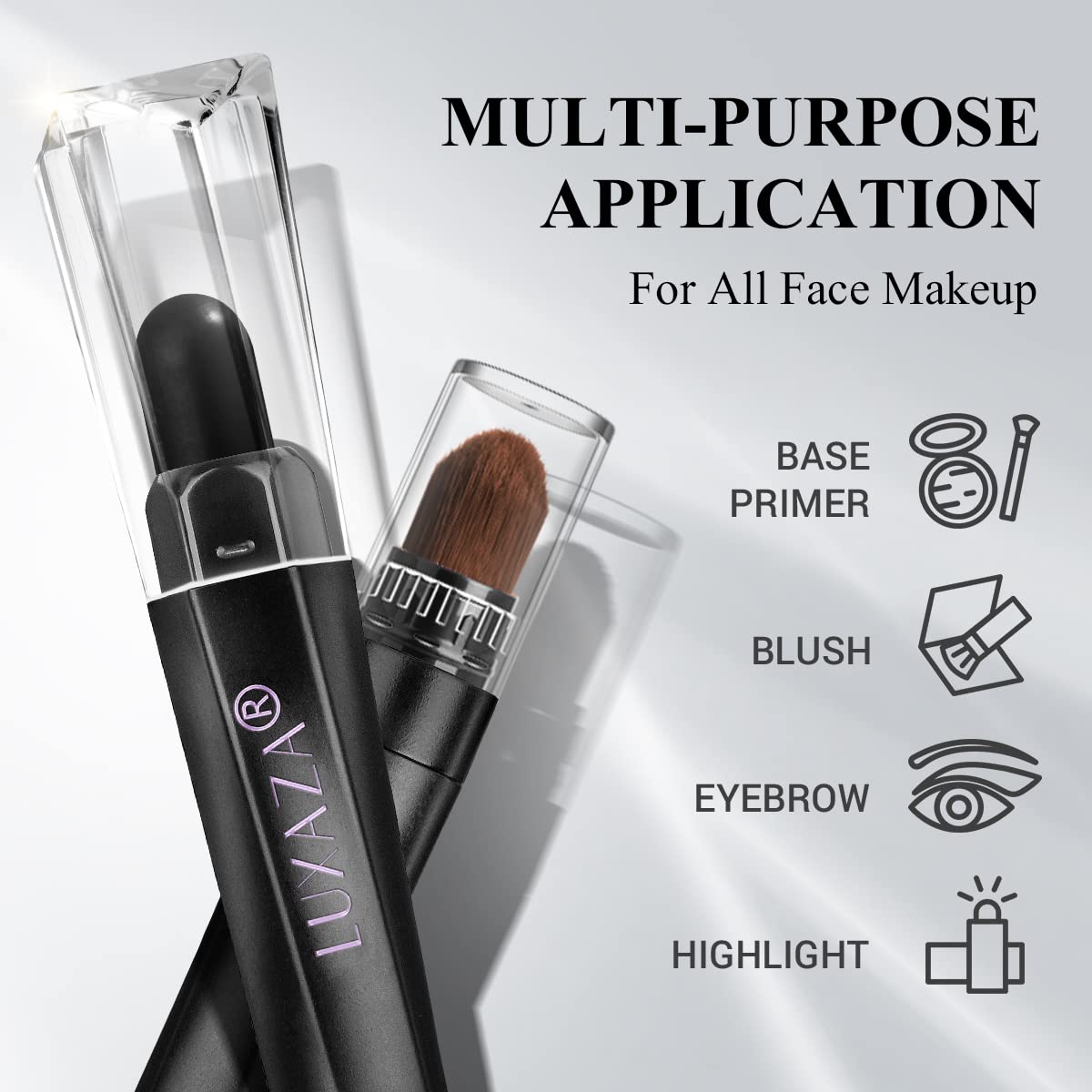LUXAZA Cream Single Eyeshadow Stick with Blending Brush, Hypoallergenic Eye Shadow Makeup, Pro Waterproof & Long Lasting Eye Brightener, Matte Eyeshadow Pencil Crayon Matte #122