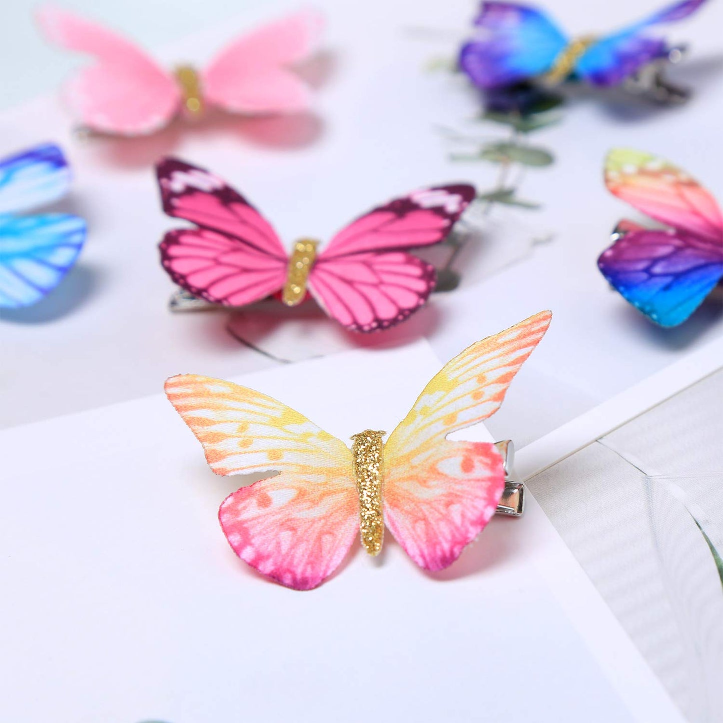 Boao 18 Pieces Glitter Butterfly Hair Clips for Girls Teens Women Hair Accessories (Elegant Style)