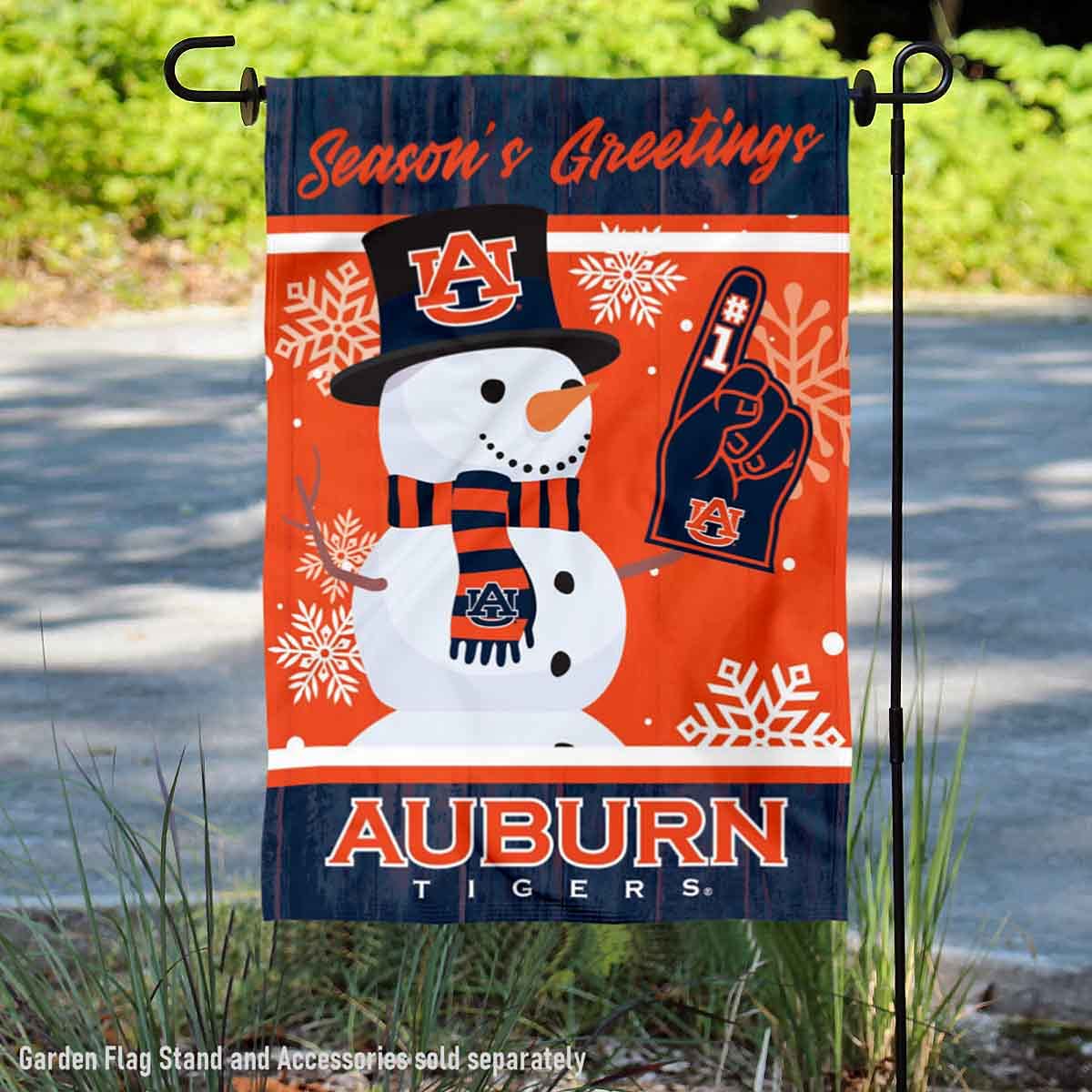 Auburn Holiday Winter Snow Garden Banner Flag