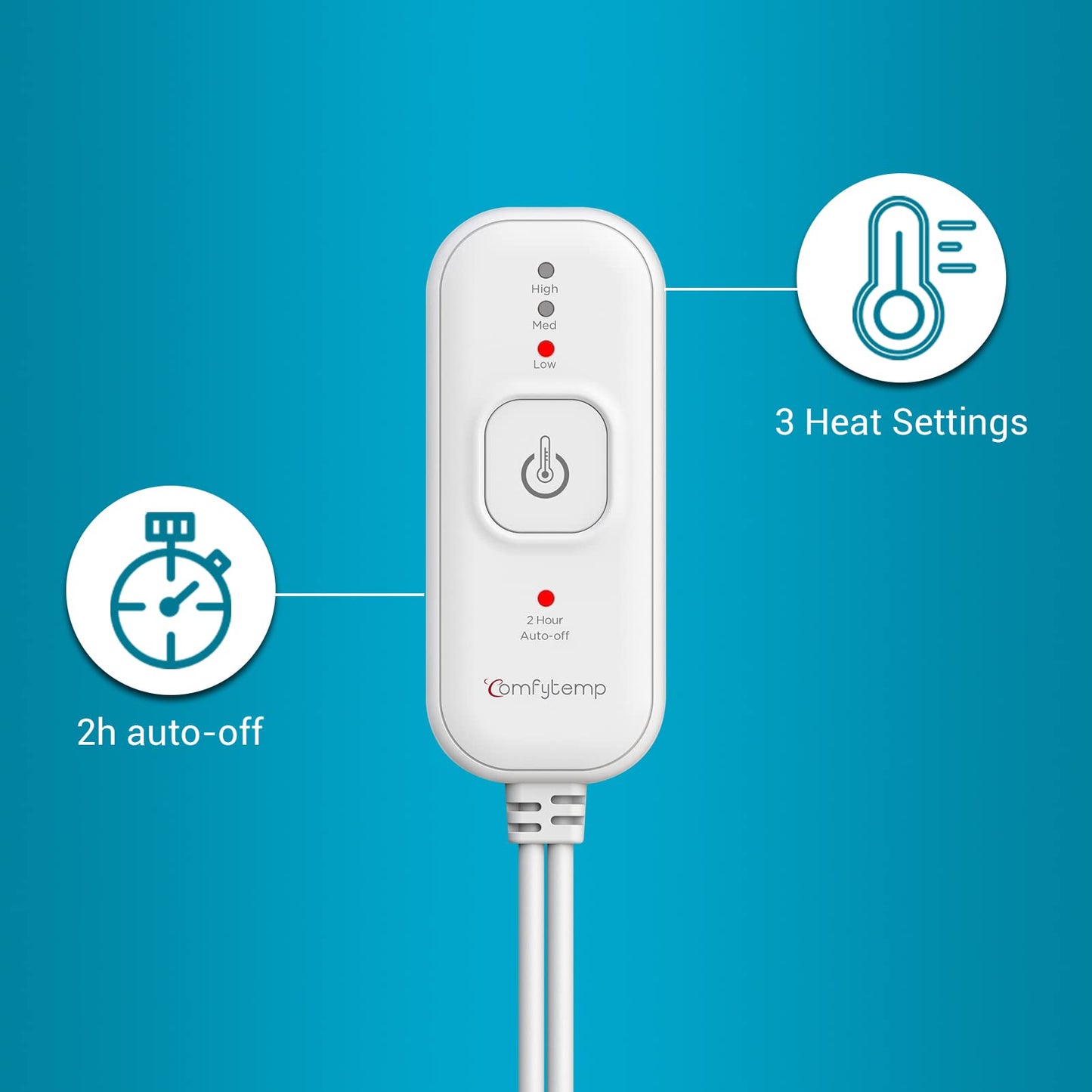 Comfytemp Upgraded Heating Pad for Back Neck Shoulders Deeper Pain Relief, 22"x33" Large Weighted Electric Heat Pad, Gifts for Women Men, Safe Design — 2H Auto-Off, Soft & Washable