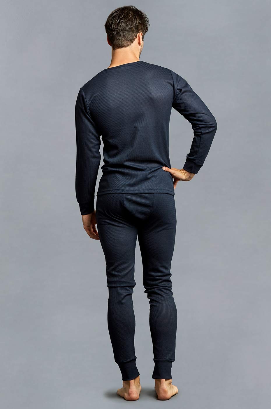 Knocker Men's 2pc Long Thermal Underwear Set Black