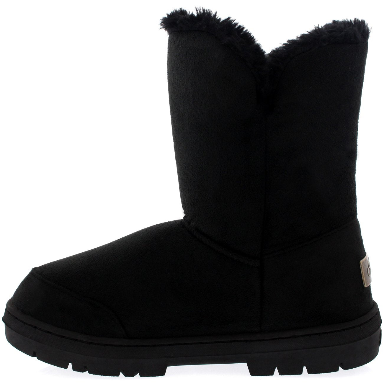 Holly Womens Twin Button Waterproof Winter Snow Boots - Black - 5 - BLA38 AEA0150