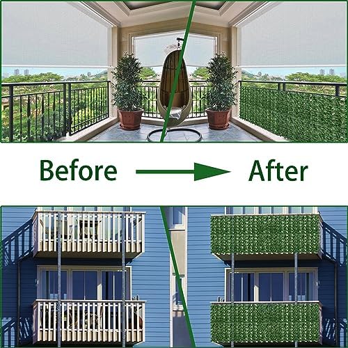 Artificial Ivy Privacy Fence Wall Screen,40X160 in UV-Anti Faux Greenery Backdrop Ivy Vine Leaf Hedges Fence Panels for Patio, Balcony, Garden, Backyard Indoor Outdoor Green Wall Decor