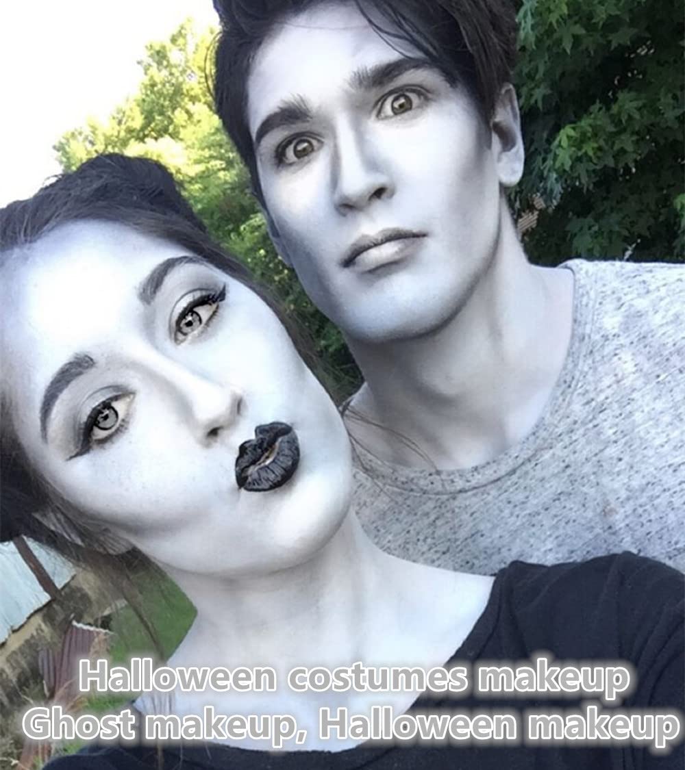 Go Ho Grey Body Paint Washable (2.37 oz,70 ml),Water Based Cream Grey Face Paint,Gray Face Body Paint for SFX Cosplay Costumes Festivals Halloween Vampire Zombie Makeup