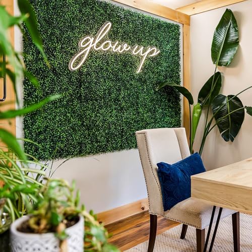 Grass Wall 12 Pack 10"x10" Artificial Boxwood Hedge Wall Panels, Privacy Hedge Screen Faux Boxwood for Outdoor,Indoor,Garden,Fence,Backyard,Greenery Walls