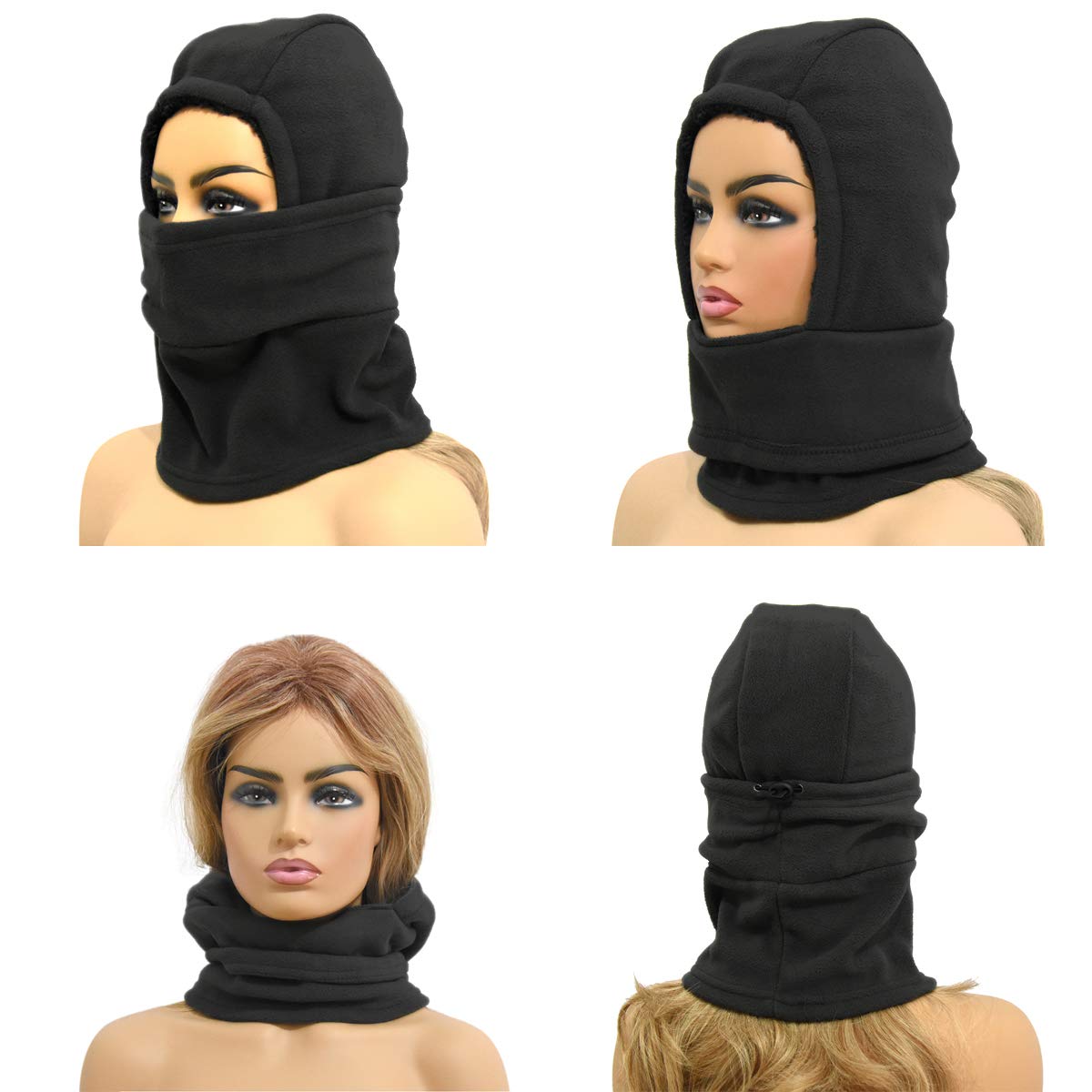 Heavyweight Balaclava Face Mask, Winter Warmer Thermal Fleece Windproof Mask for Skiing Cycling Motorcycle Black