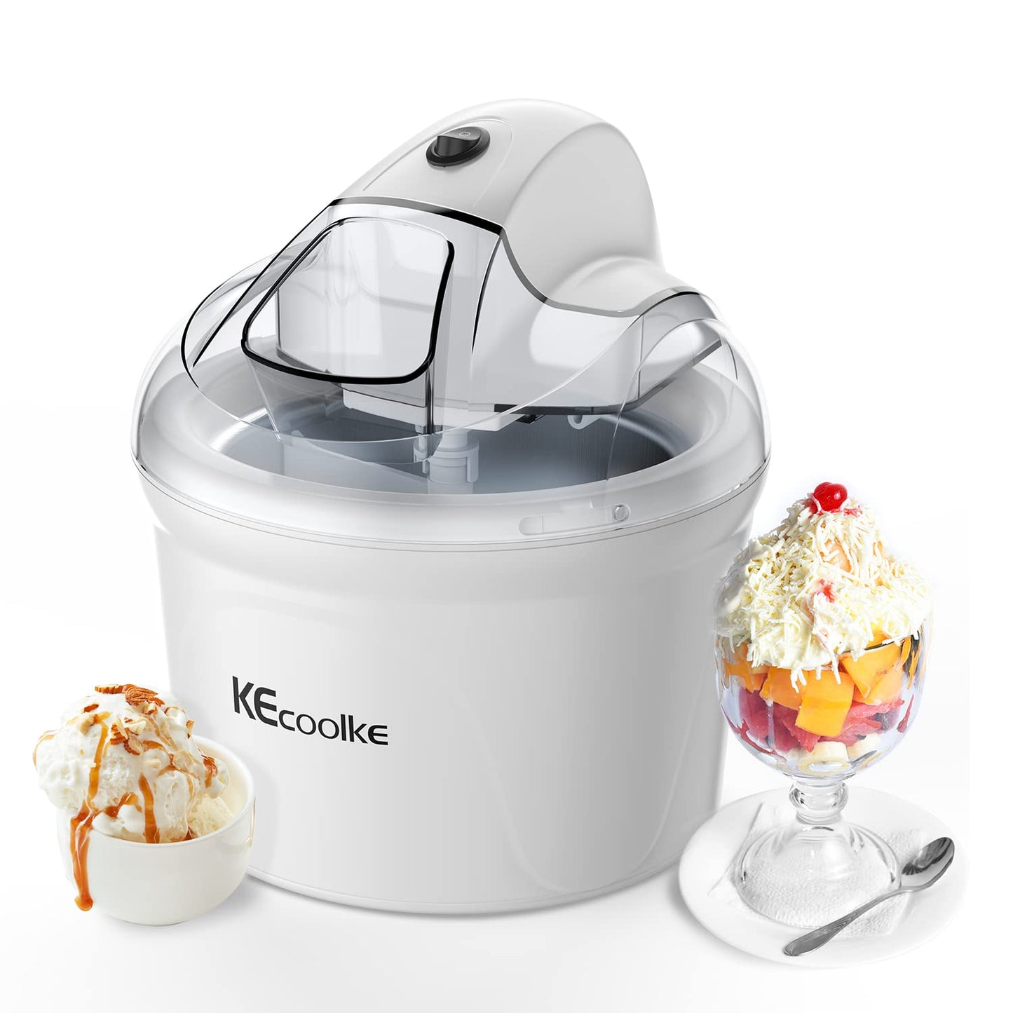 KECOOLKE Ice Cream Maker, Teacher Appreciation Gifts Electric Ice Cream Machine Soft Serve Homemade 1.5 Quart Frozen Yogurt, Sorbet, Gelato