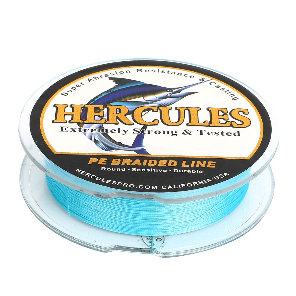 HERCULES Super Cast 100M 109 Yards Braided Fishing Line 10 LB Test for Saltwater Freshwater PE Braid Fish Lines Superline 8 Strands - Blue, 10LB (4.5KG), 0.12MM