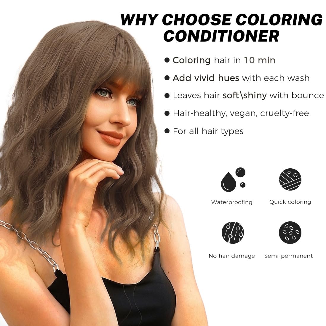SOVONCARE Mocha Hair Color Depositing Conditioner Mask 5.28 OZ, Cruelty-Free
