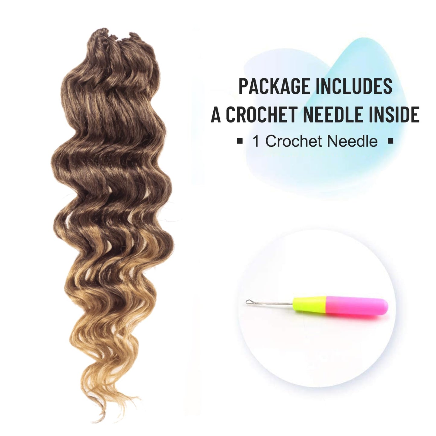 ToyoTree Ocean Wave Crochet Hair - 9 Inch 8 Packs Ombre Blonde Short Curly Deep Wave Crochet Hair, Synthetic Ocean Wave Braiding Hair Extensions (9 Inch,T4/27-8P)