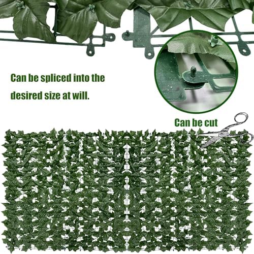 Artificial Ivy Privacy Fence Screen,140" by 60" (58.5 SQFT) UV-Anti Faux Hedge Fence and Fake Ivy Vine Leaf Wall Panels for Indoor&Outdoor Green Backdrop, Garden Greenery Decor