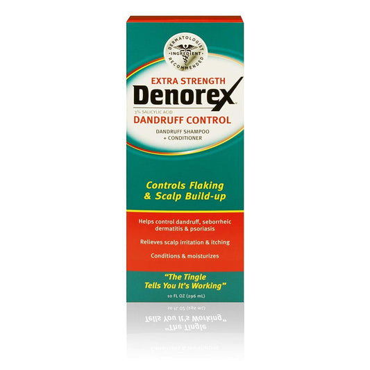 Denorex (Pack of 2) Dandruff Control Extra Strength Shampoo + Conditioner, 10 fl oz each