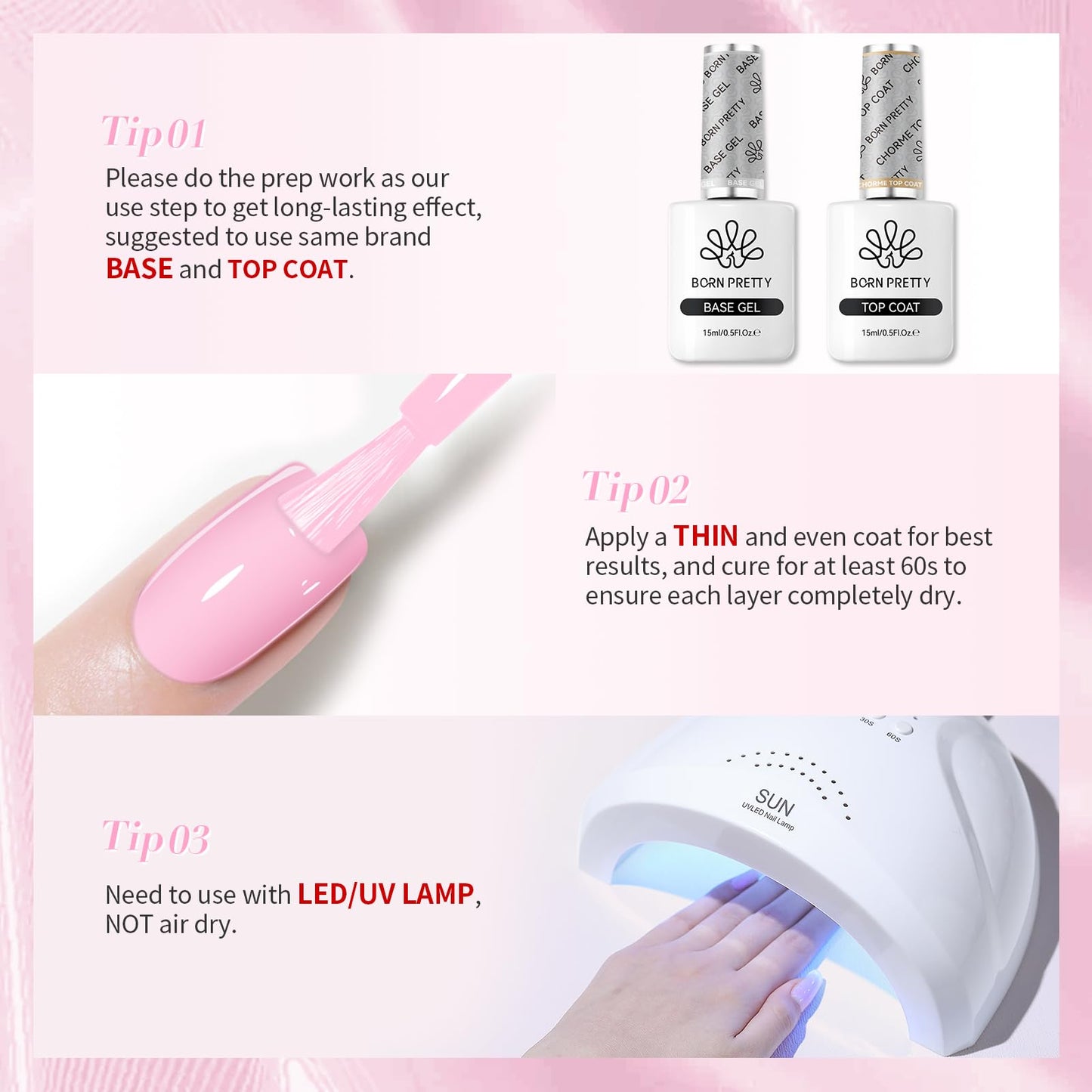 Born Pretty Pink Gel Nail Polish Valentine's Day Gift Pink Heart Color Gel Polish Nail Art Design Manicure Salon DIY Home 15ml