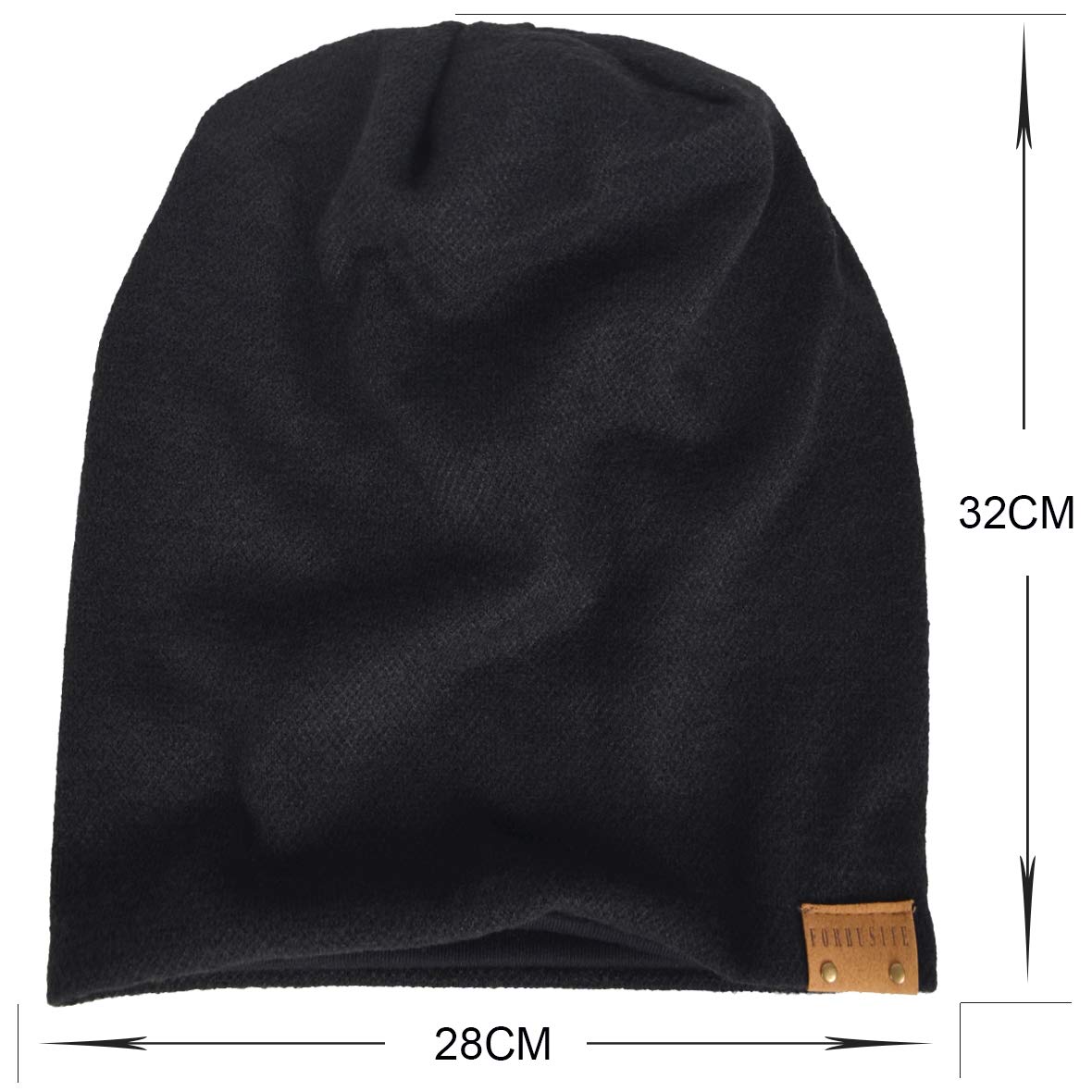 VECRY Men Oversized Slouch Beanie Large Skullcap Knit Hat (Pale)