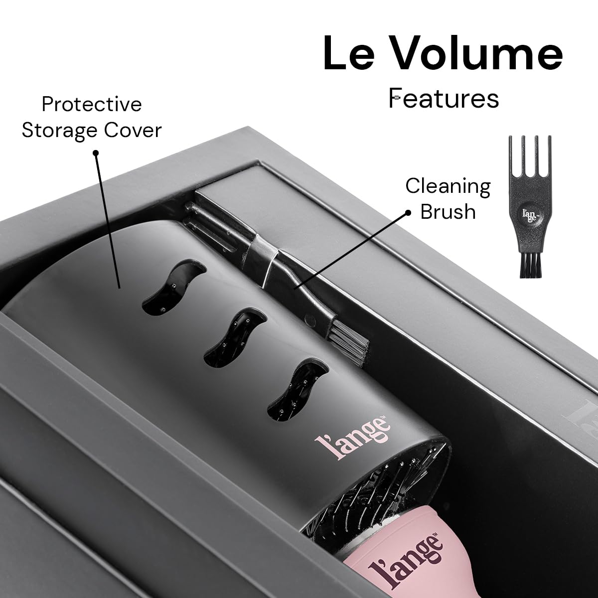 L'ANGE HAIR Le Volume 2-in-1 Titanium Blow Dryer Brush | Hot Air Brush for Hair Drying & Styling | Ionic Oval Barrel for Smooth, Frizz-Free Volume | (Blush – 60mm)