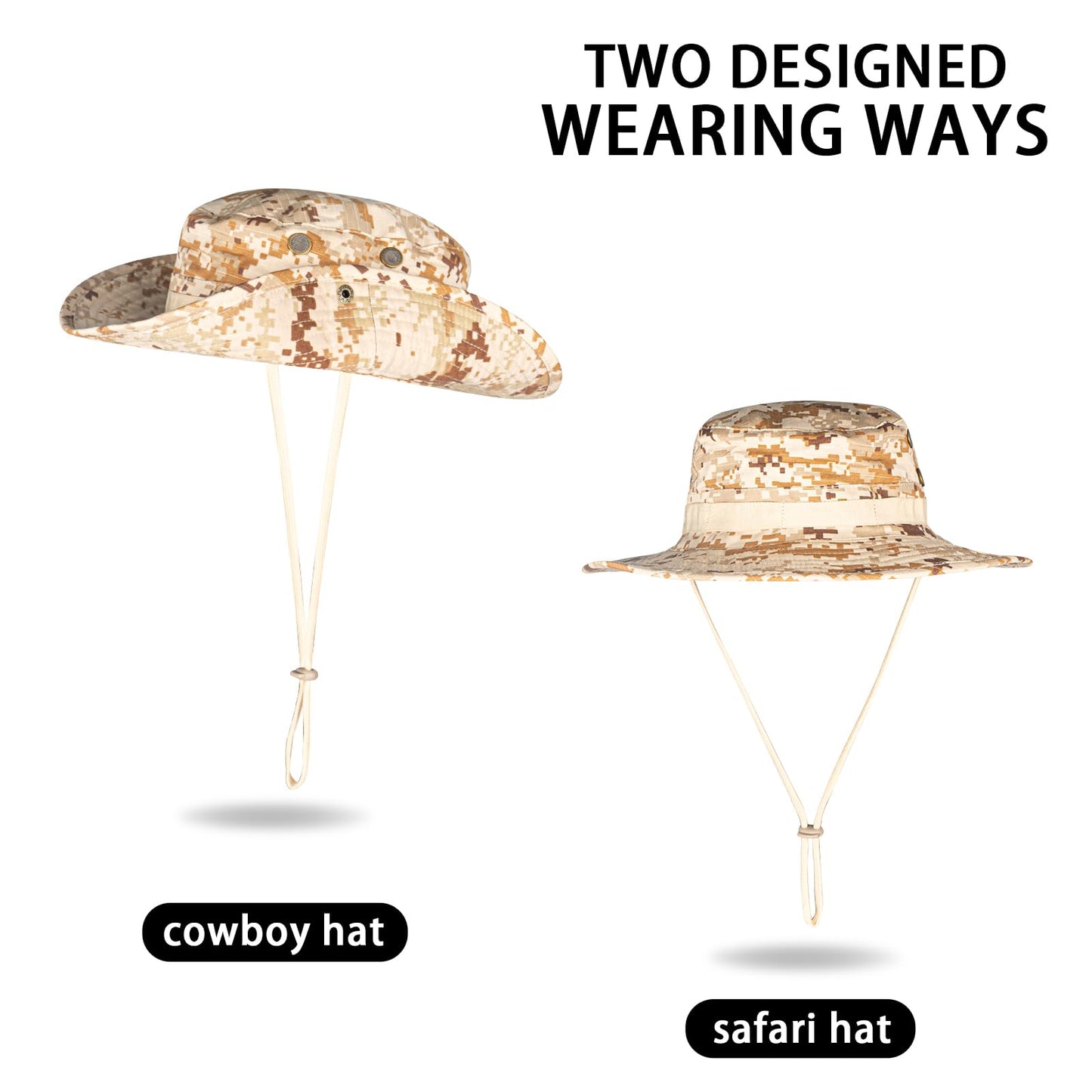 Sun Hats for Men Women Bucket Hat UPF 50+ UV Protection Boonie Hat for Safari Fishing Hiking Garden Beach