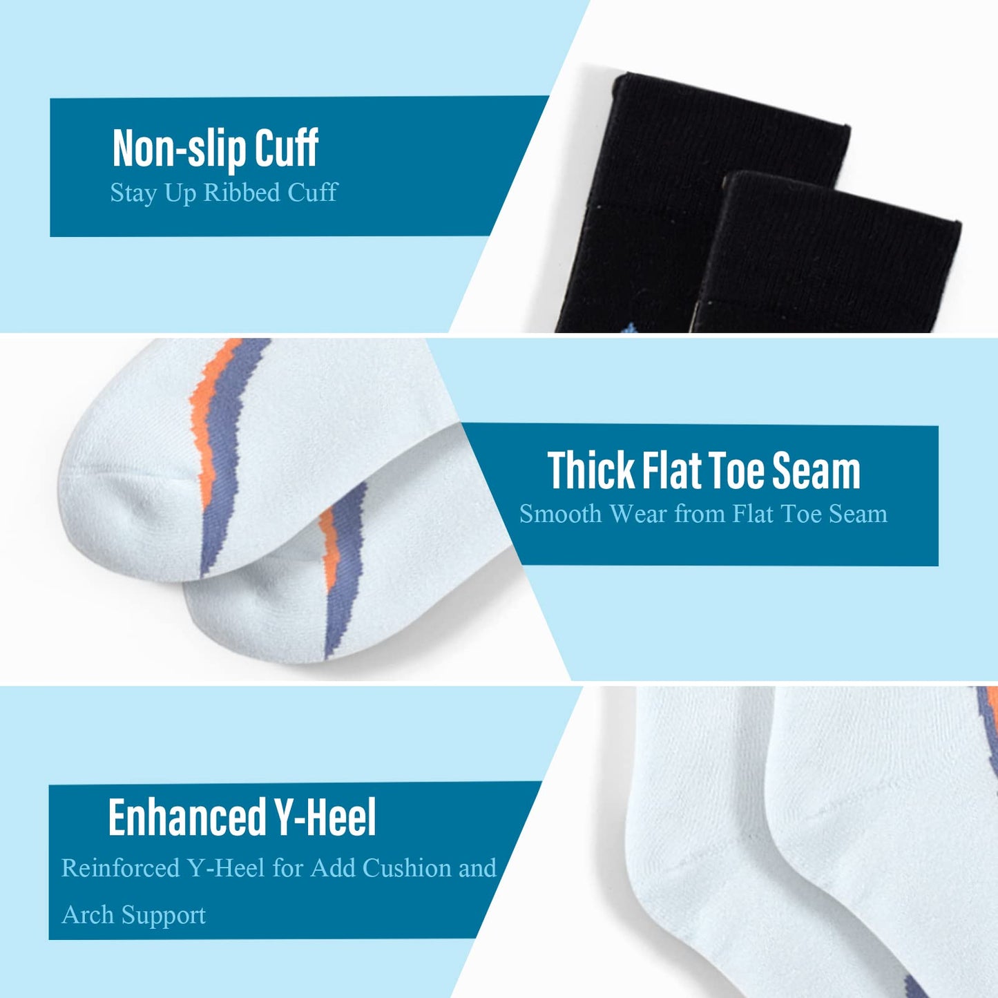 Lollisy Big Boys Ski Socks Kids Winter Warm Socks for Boys Girls Thick Thermal Skating Snowboarding Snow Socks 3 Pack Alpine 8-10 Years
