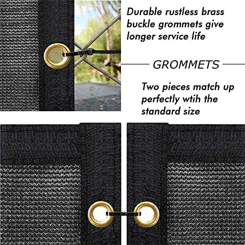 UPGRADE Privacy Screen 6' x 50' Fence Commercial Shade Cover with Brass Grommets Heavy Duty Perfect for Outdoor Back Yard, Black, Customizable