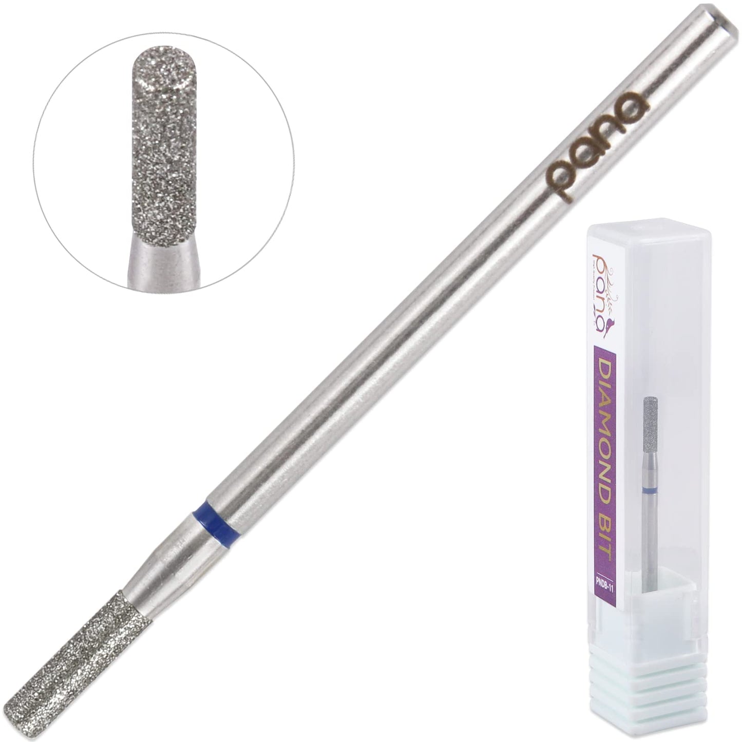 PANA 3/32" Diamond Carbide Column Bit- Style 11, Medium Grit - Professional Cuticle Nail Drill Bits for Acrylic Gel Nails Dry Manicure Pedicure Shape Remove Tools