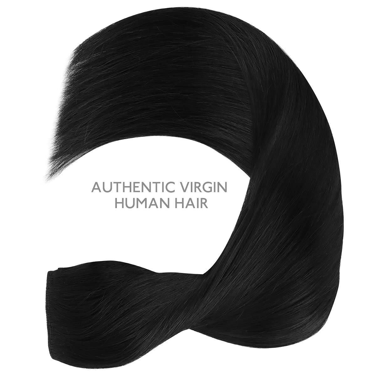 WENNALIFE Wire Hair Extensions (Increase 50% Lifespan) Real Human Hair 20 inch 110g Jet Black Remy Hair Extensions Invisible Transparent Wire Fish Line Hair Extensions Straight Real Hair Extensions