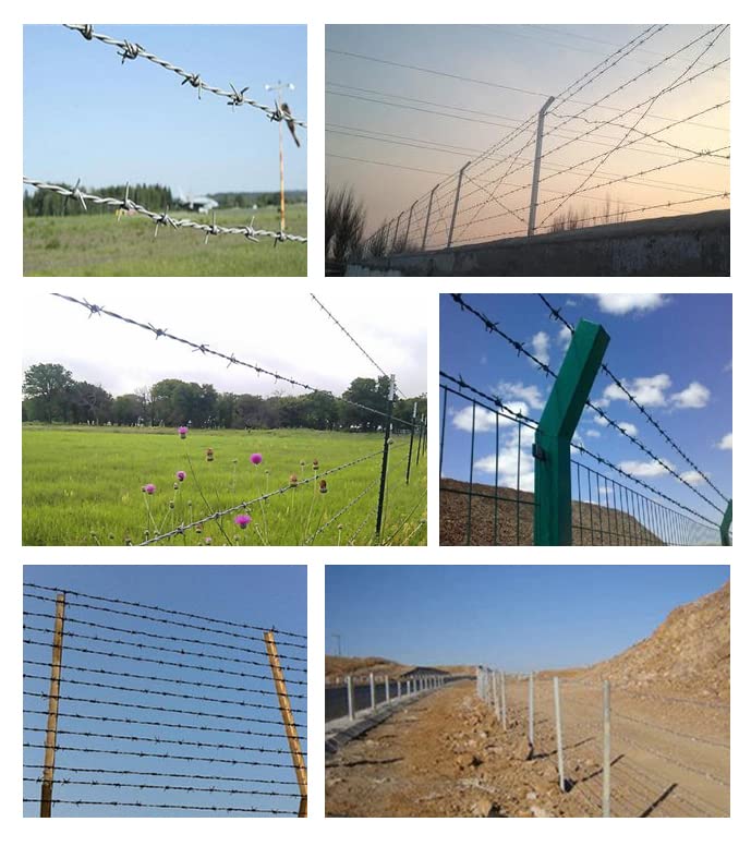 Barbed Wire 328FT (100m), 15 Gauge(1.7mm) 4 Point Barbed Wire Fence