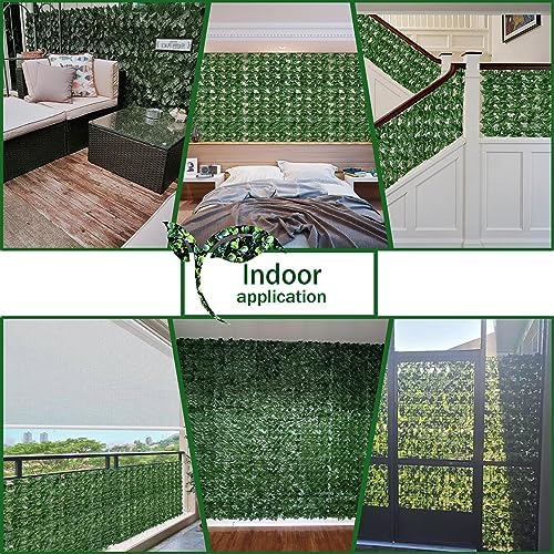 Artificial Ivy Privacy Fence Wall Screen,40X160 in UV-Anti Faux Greenery Backdrop Ivy Vine Leaf Hedges Fence Panels for Patio, Balcony, Garden, Backyard Indoor Outdoor Green Wall Decor