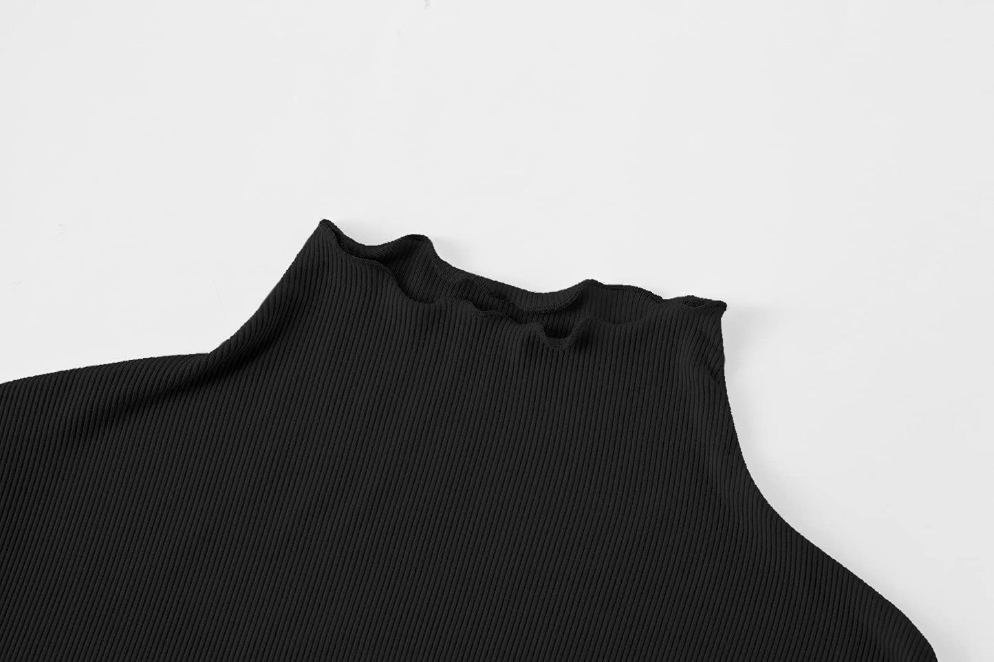 Kindcall Turtle Neck Long Sleeves for Women Ribbed Lightweight Active Shirt Black Medium