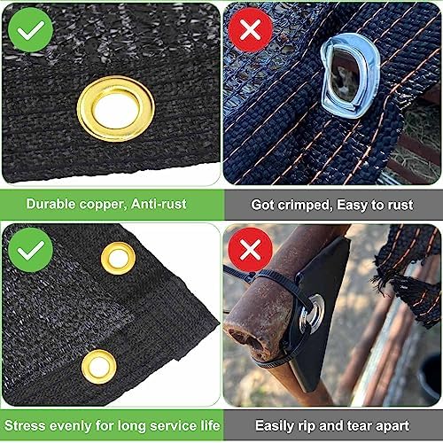 Garden 70% Shade Cloth, 10 x 20 FT Black Sun Shade Net, Mesh Sun Shade Tarp with Reinforced Brass Grommets, Sunblock Shade Cloths for Plants Cover, Greenhouse, Patio, Chicken Coop, Tomatoes