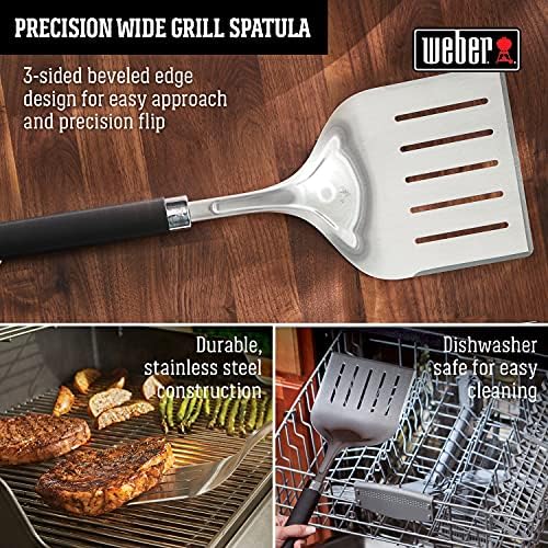 Weber Precision Grill Wide Spatula, Silver/Black