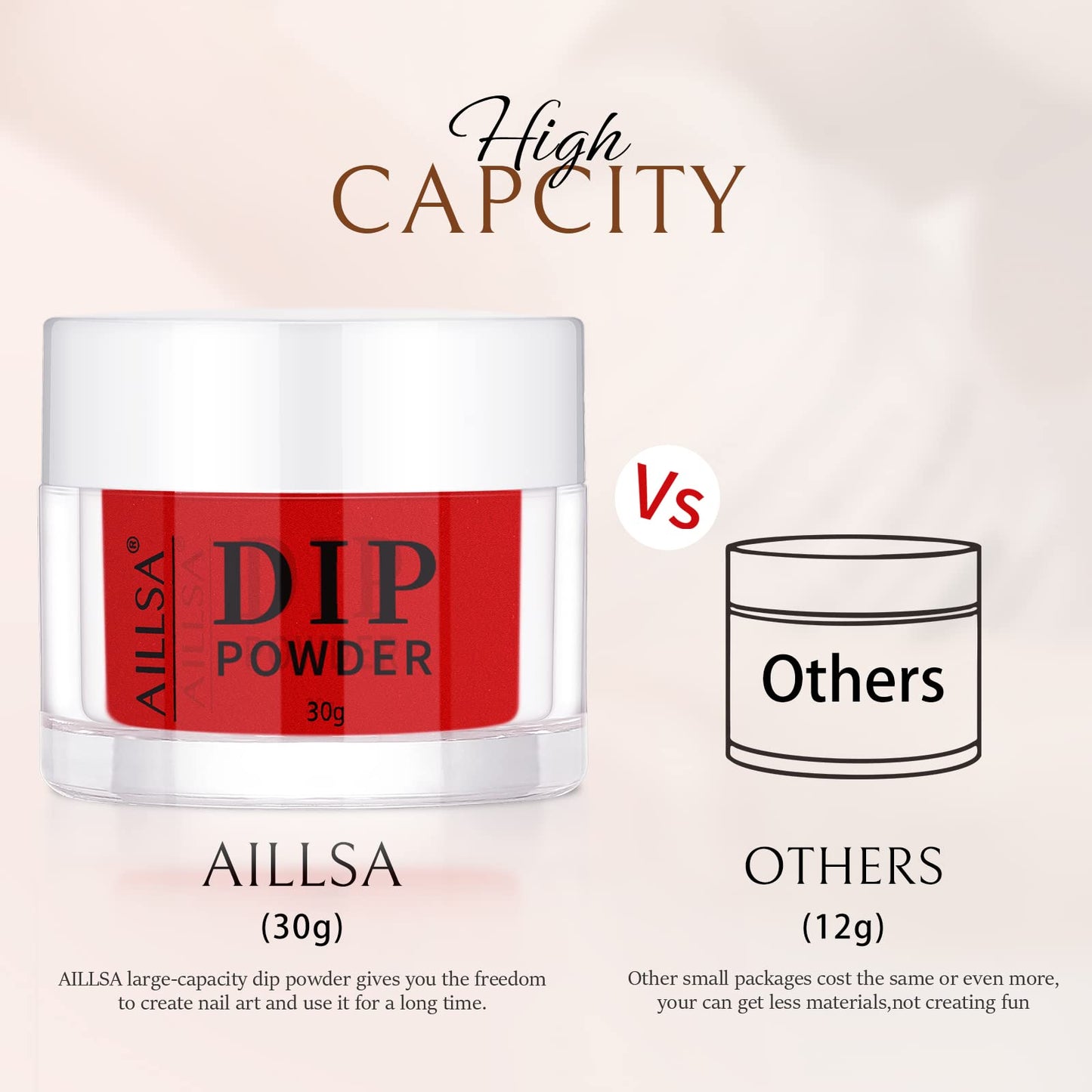 AILLSA Classic Red Dip Powder for Valentine's Day, 1 Oz Nail Art for Starter Manicure Salon DIY at Home, Fall Winter Colors Long Lasting French Manicure