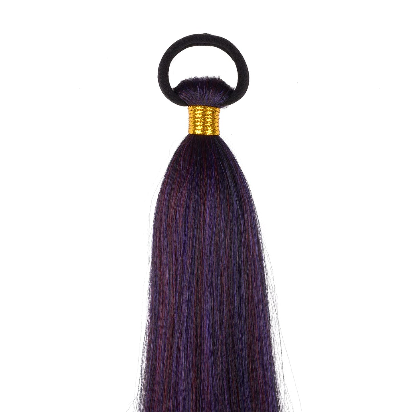 Braided Ponytail Extension with Hair Tie Purple Gradient Straight Wrap Around Hair Braid Extensions Ponytail Natural Soft Synthetic Hair Piece for Women Daily Wear (Black/Purple/Bug#)