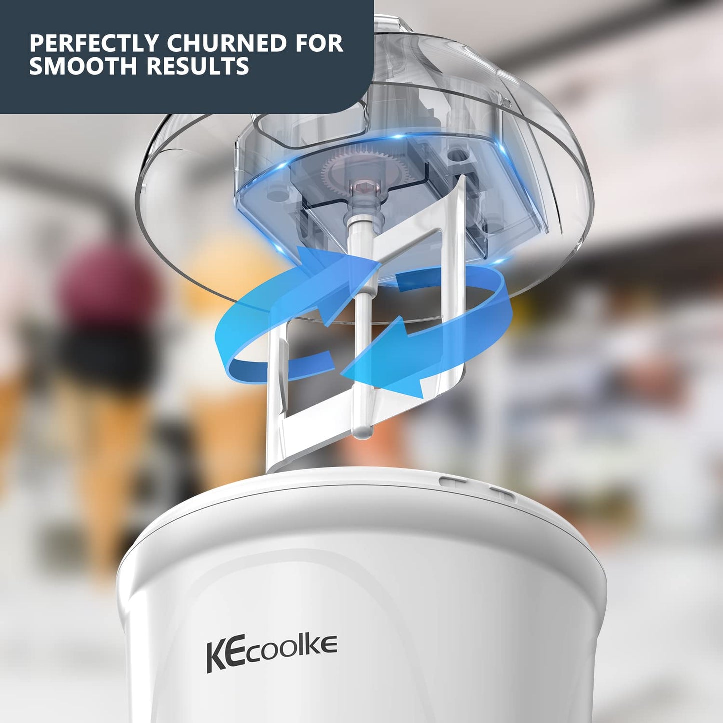 KECOOLKE Ice Cream Maker, Teacher Appreciation Gifts Electric Ice Cream Machine Soft Serve Homemade 1.5 Quart Frozen Yogurt, Sorbet, Gelato