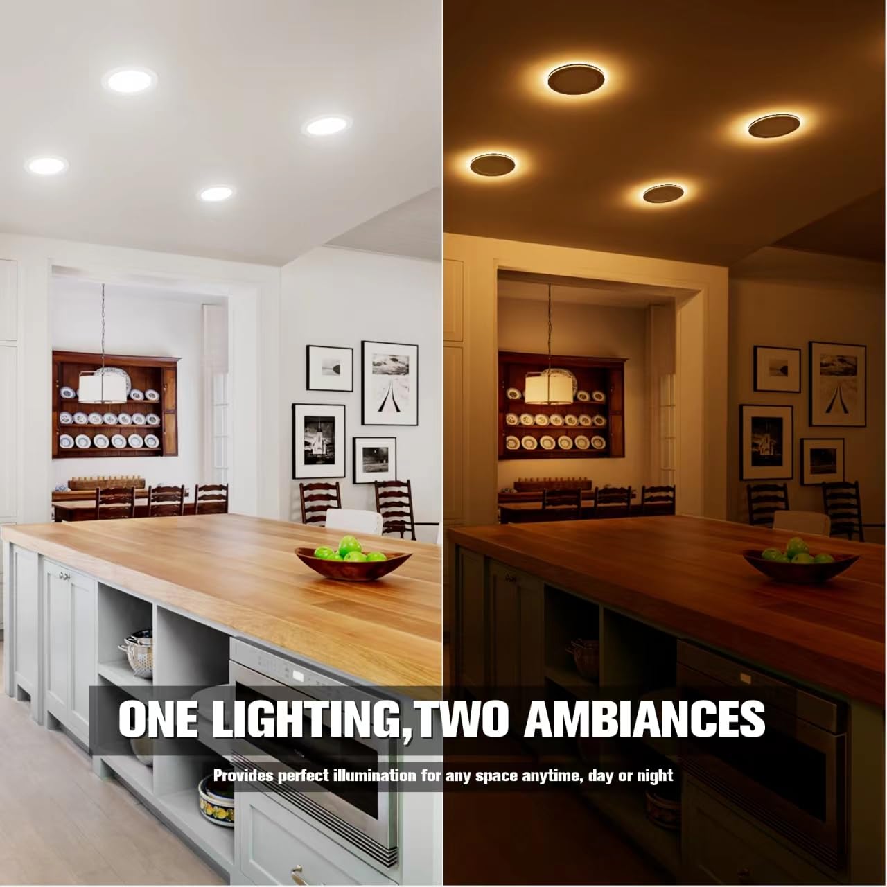 VOLISUN 12 Pack 6 Inch 5CCT Recessed Light with Night Light,Canless LED Recessed Lighting 6 inch,2700K-5000K Selectable,12W=130W,1080LM Dimmable Recessed Ceiling Wafer Lighs,ETL Certificated