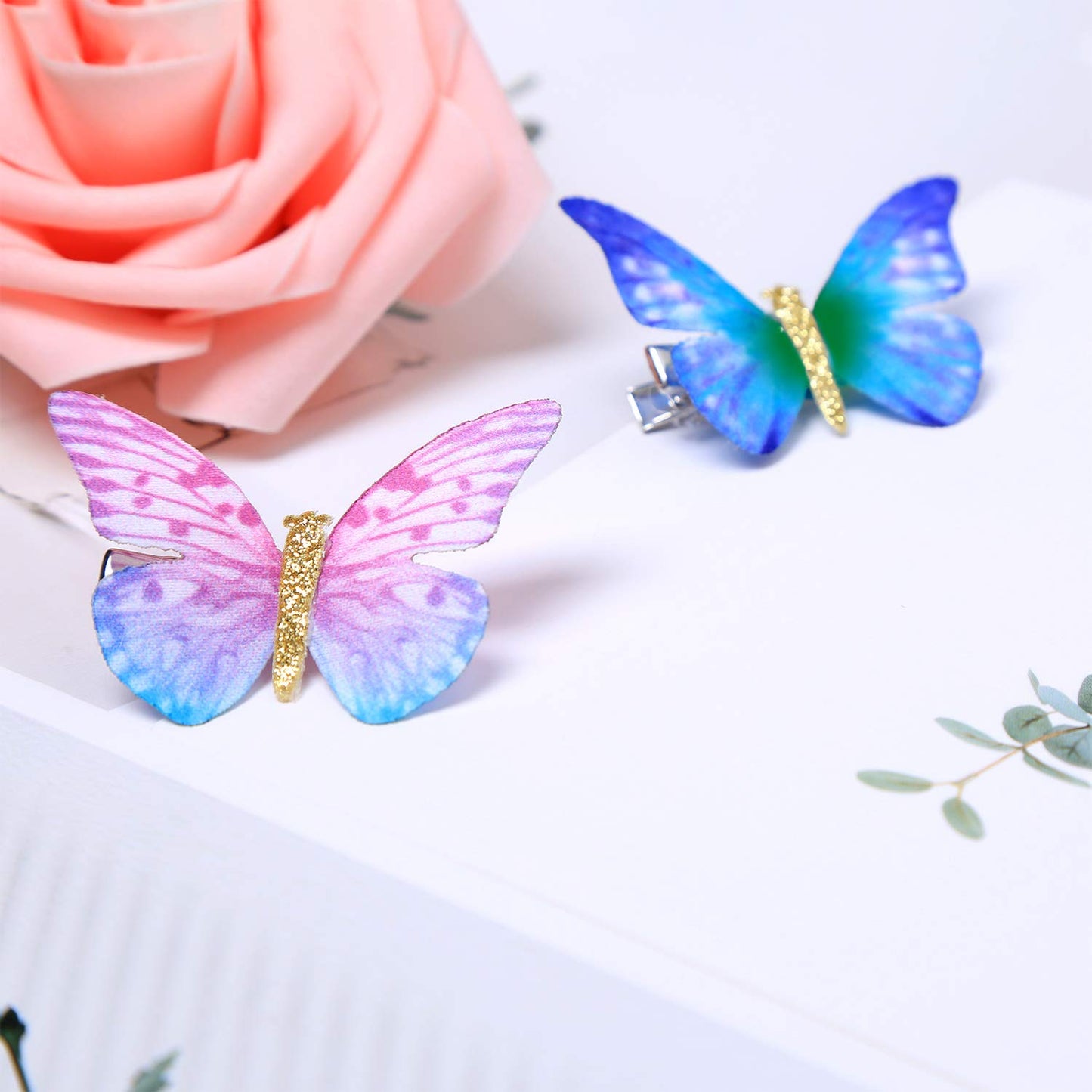 Boao 18 Pieces Glitter Butterfly Hair Clips for Girls Teens Women Hair Accessories (Elegant Style)
