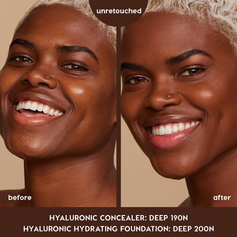 ColourPop Pretty Fresh Creamy Concealer - Full Coverage Concealer with a Natural Finish - Formulated with Hyaluronic Acid & Coconut Water for Instant Hydration - Deep Dark - 200N (0.3 oz)