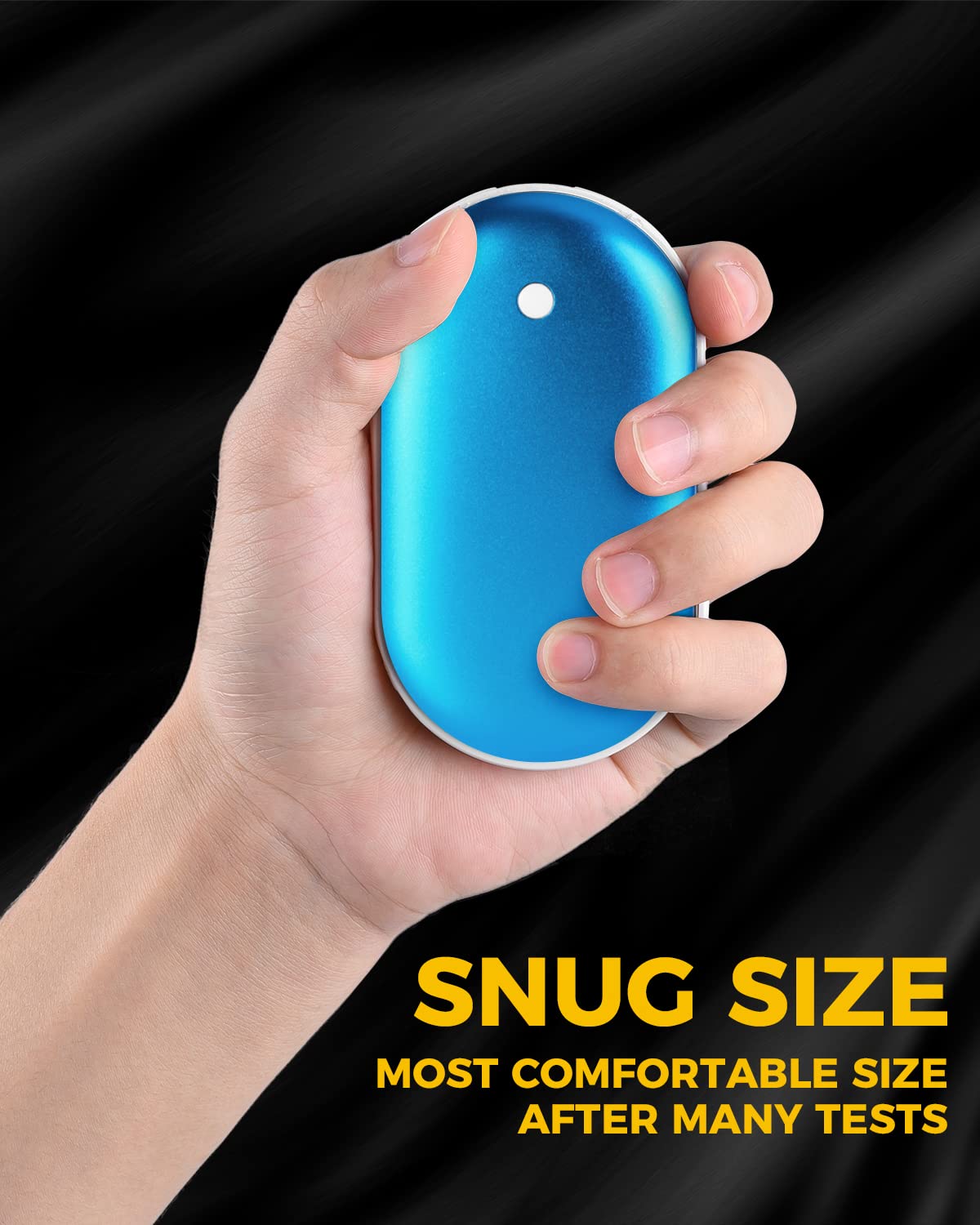 JUANANIUG Hand Warmers Portable Rechargeable: 5200mah Electric USB Heater Hot Pockets Blue Handwarmers Battery Operated for Outdoor Sports, Hunting, Camping, Hiking, Golf, for Women, Men Winter Gifts